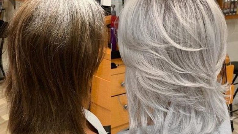 Disa gra mbuluan thinjat me ngjyrë të argjendtë, flokët e tyre tani duken mahnitëse