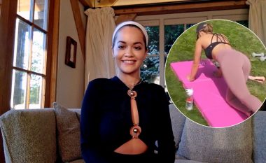 Rita Ora publikon video atraktive, duke treguar se si i formëson të pasmet gjatë ushtrimeve në shtëpi