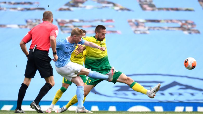 Notat e lojtarëve: City 5-0 Norwich, De Bruyne me vlerësim maksimal