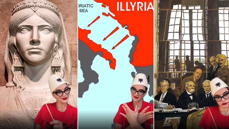 Përmes një video njëminutëshe, Hana Noka shpjegon historinë e shqiptarëve ndër vite duke vënë në pah sovranitetin e Kosovës dhe Shqipërisë