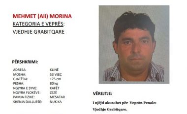 Policia në kërkim të Mehmet Morinës nga Klina