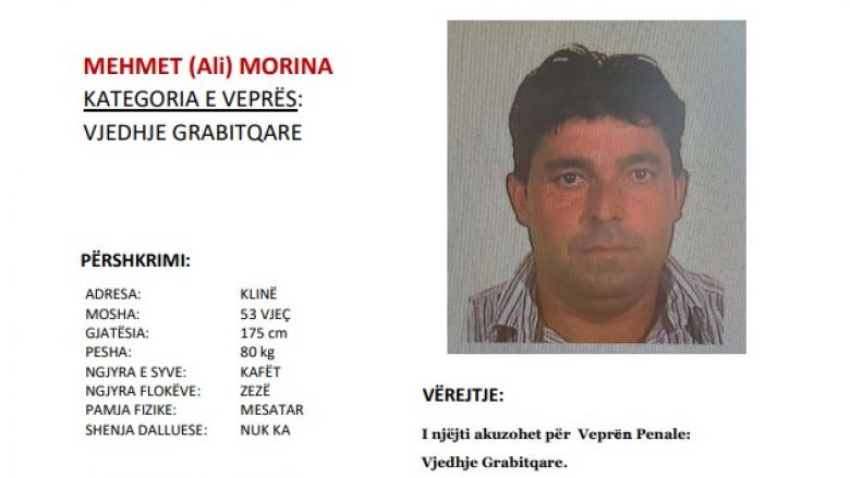 Policia në kërkim të Mehmet Morinës nga Klina