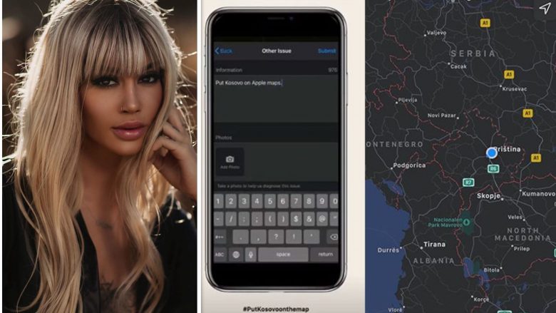 Nis kampanja e re me raportime ndaj Apple për mos njohjen e hartës së Kosovës – Dafina Zeqiri e para prej VIP-ve që mbështet këtë nismë