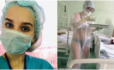 Ndihmoi pacientët e prekur me COVID-19 e veshur vetëm me të brendshme, infermieres ruse i ofrohet punë e re – prezantuese e motit