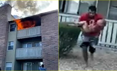Sportisti bëri “kapjen e jetës” – kap trevjeçarin që u hodh nga ndërtesa e përfshirë nga zjarri