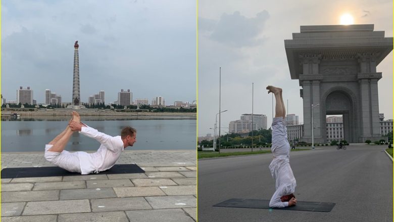 Ambasadori suedez tregon se si është të bësh joga në rrugët e Koresë së Veriut – para disa monumenteve ikonë të vendit