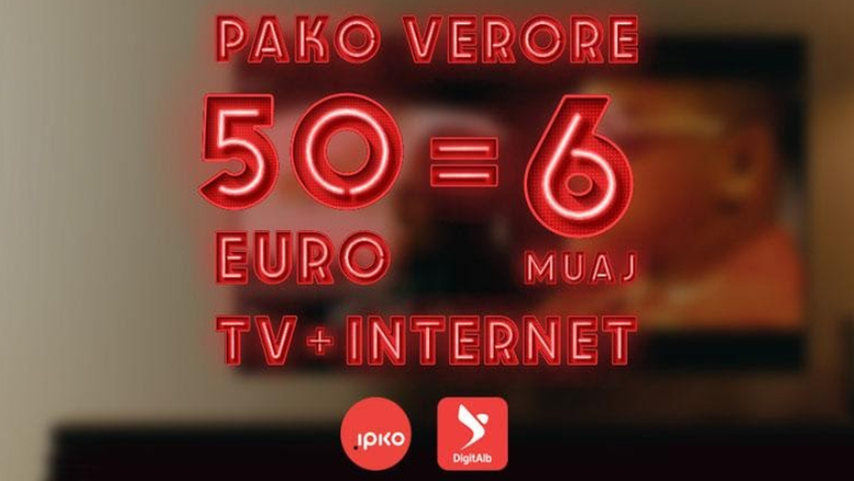 IPKO sjell pakon verore (TV + internet) me super çmim – vetëm 50 EUR pēr 6 muaj