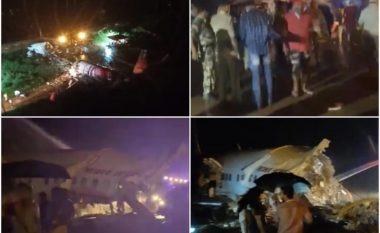 Aeroplani me 191 pasagjerë rrëshqet nga pista, humbin jetën 14 persona – fluturakja ndahet në dysh në Indi