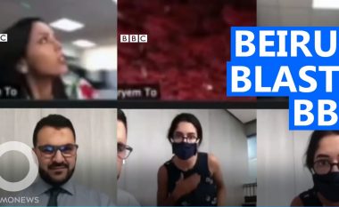 Gazetarja e BBC-së po zhvillonte intervistë kur shpërthimi në Bejrut ia ndërpreu, fuqia e madhe e detonimit e përplas për tokë