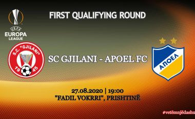 Gjilani konfirmon se më 27 gusht përballet me Apoelin në kualifikimet e Ligës së Evropës