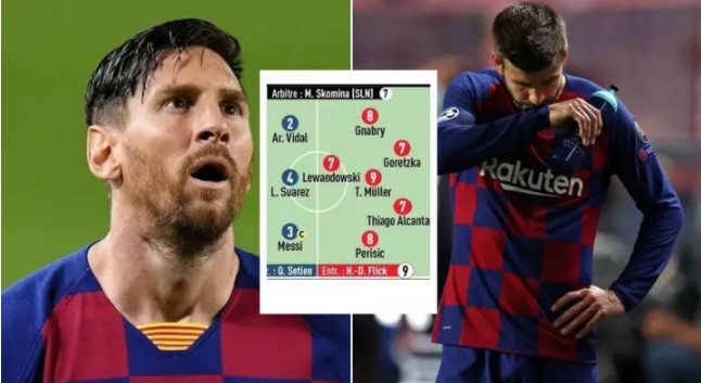 Revista L’Equipe ‘poshtëron’ lojtarët e Barcelonës me notat e tyre për humbjen nga Bayerni
