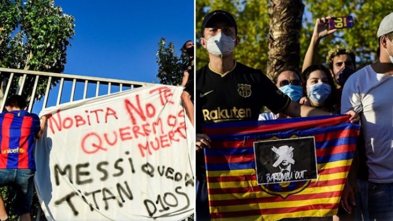Tension maksimal: Një grup tifozësh hyn në Camp Nou, kërkojnë qëndrimin e Messit dhe largimin e Bartomeut