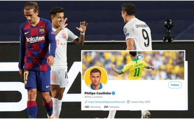 Një ‘cicërimë’ e Philippe Coutinho në ‘Twitter’ e vitit 2011 kthehet në virale pas paraqitjes së tij ndaj Barcelonës