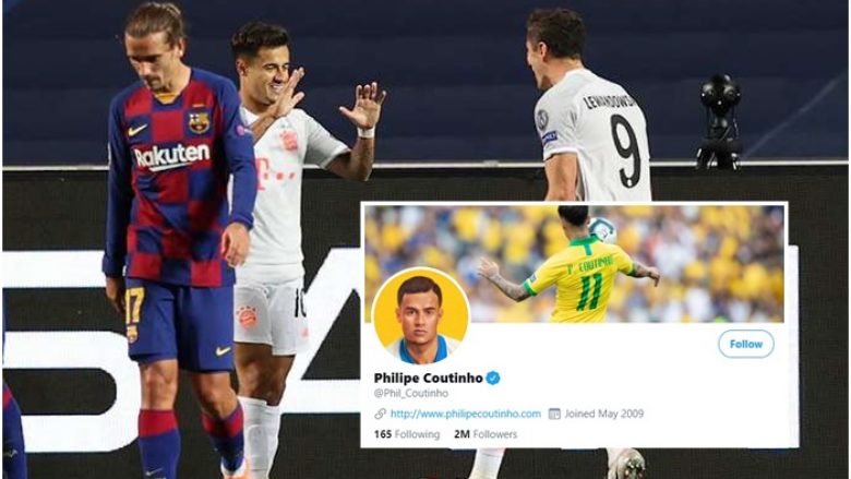 Një ‘cicërimë’ e Philippe Coutinho në ‘Twitter’ e vitit 2011 kthehet në virale pas paraqitjes së tij ndaj Barcelonës