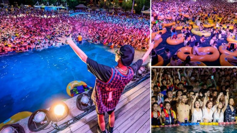 Qindra njerëz dhe pa maska – pamje të një feste në një park ujor në Wuhan, vendin ku ‘lindi’ coronavirusi