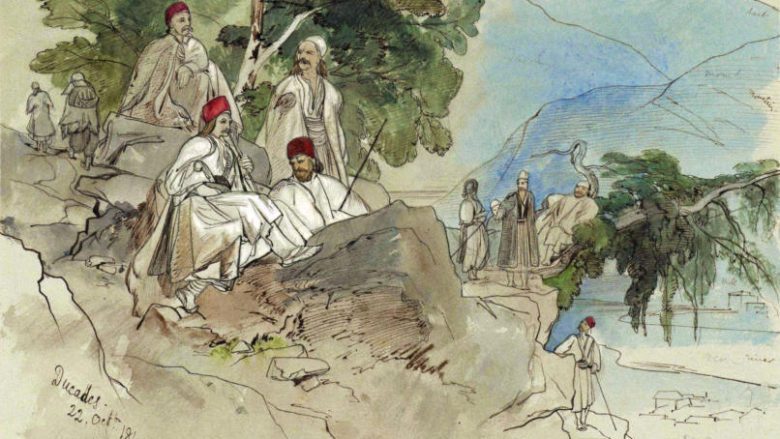 Vepër e piktorit Edward Lear, me motive nga Shqipëria
