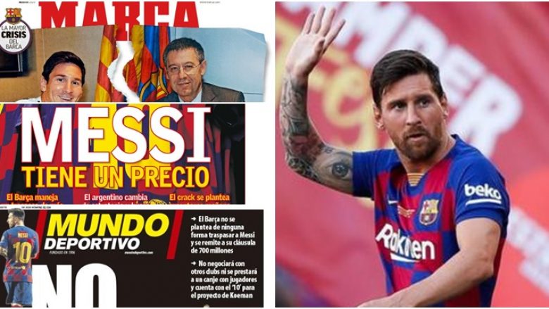 Titujt e mediave spanjolle për largimin e mundshëm të argjentinasit nga Barcelona: Messi ka një çmim