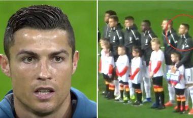 Nuk është hera e parë – Ronaldo kapet nga kamerat duke kënduar himnin e Ligës së Kampionëve si të ishte ai kombëtar