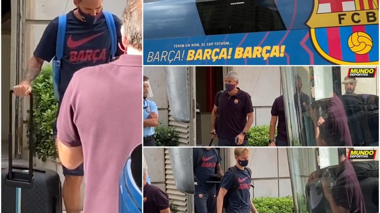 Të dëshpëruar me humbjen dhe kokulur, futbollistët e Barcelonës largohen nga Lisbona