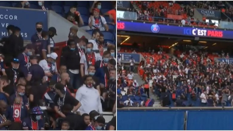 Derisa finalja po zhvillohet mbrapa dyerve të mbyllura, qindra tifozë të PSG-së janë mbledhur në Parkun e Princave për të shikuar ndeshjen