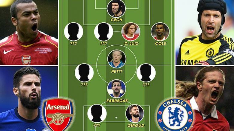 Formacioni me lojtarët që kanë luajtur për Arsenalin dhe për Chelsean në prag të finales së FA Cup