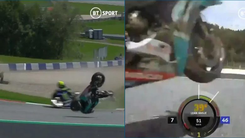 Momenti i frikshëm kur Valentino Rossi i shpëtoi mrekullisht vdekjes në aksidentin e dy motoçiklistëve në garën e Austrisë