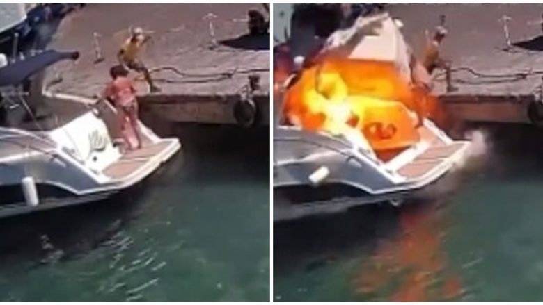 Po e mbushte me derivate në portin e Italisë, anija shpërthen dhe nga detonimi hedh gruan në ujë – mrekullisht shpëtojnë të gjithë