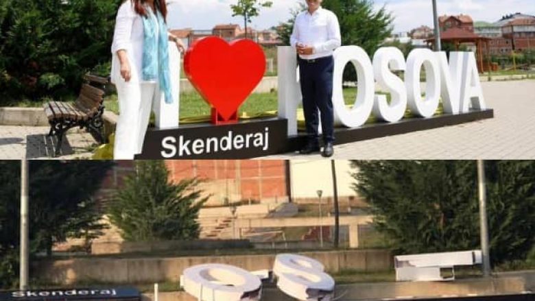 E demoluan instilacionin “I love Kosova” në Skenderaj, reagon Bekim Jashari