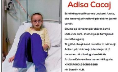 Adisa Cacaj ka nevojë për ndihmë për shërim jashtë vendit