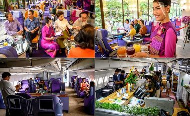 Aeroplanin komercial e shndërrojnë në kafene në Tajlandë