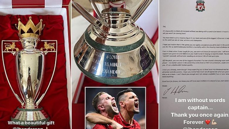Letra dhe dhurata e jashtëzakonshme e Jordan Henderson dërguar Dejan Lovrenit për ta falënderuar kroatin pas largimit nga Liverpooli