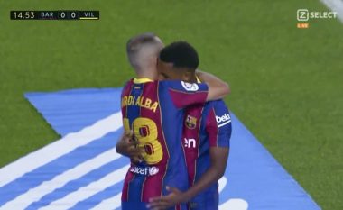 Ansu Fati shënon dy super gola për Barcelonën në takimin ndaj Villarealit