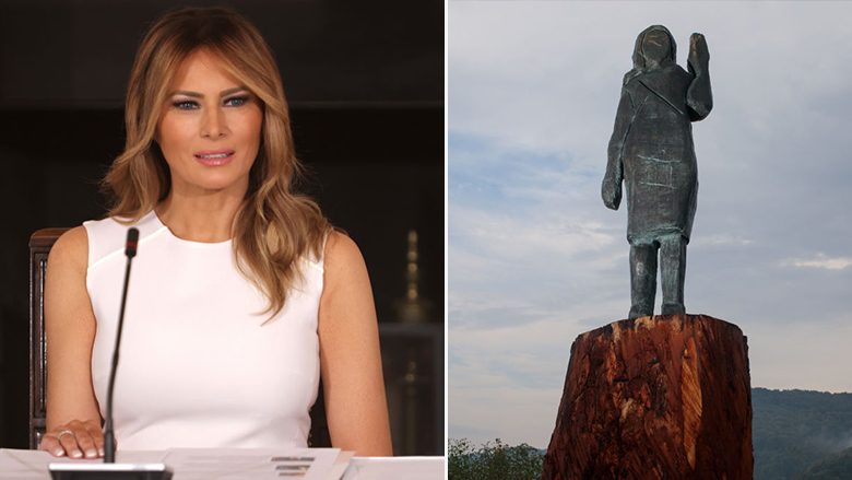 Ia dogjën statujën e parë prej druri, në vendlindjen e Melania Trumpit në Slloveni vendoset statuja e saj e re prej bronzi