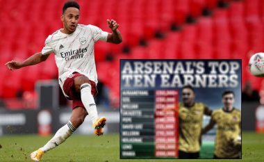 Aubameyang do të jetë lojtari më i paguar te Arsenali, lista me 10 futbollistët që përfitojnë më së shumti