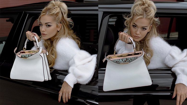 Rita Ora mahnit me bukurinë, ndërsa pozon për çantat e markës së njohur ndërkombëtare “Fendi”