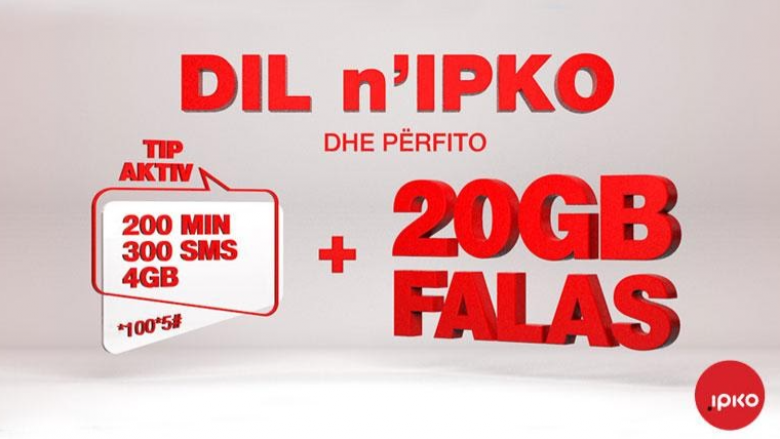IPKO me ofertë super atraktive për klientët e rinj të telefonisë mobile – 20GB internet FALAS!