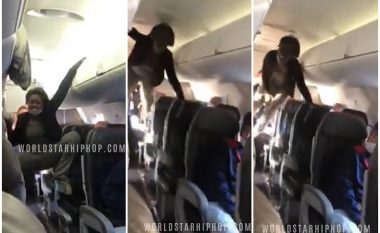 Pasagjerja e “pushtuar nga djalli fluturon” brenda kabinës së aeroplanit, personeli detyrohet ta nxjerrë jashtë