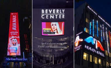 Albumi i ri i shqiptares Ava Max, “Heaven and Hell” promovohet në ‘billboard’-et e kryeqyteteve më të mëdha botërore