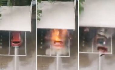 Makina elektrike kineze shpërthen gjatë mbushjes