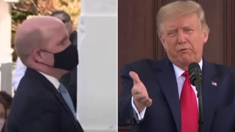 Donald Trump i kërkon gazetarit të heq maskën gjatë një konference në Shtëpinë e Bardhë
