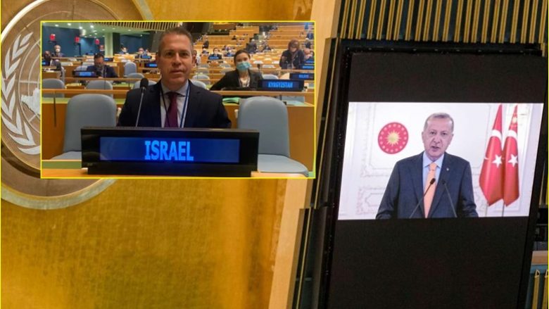 Erdogan kritika të ashpra ndaj Izraelit, përfaqësuesi i këtij vendi largohet nga salla e OKB-së