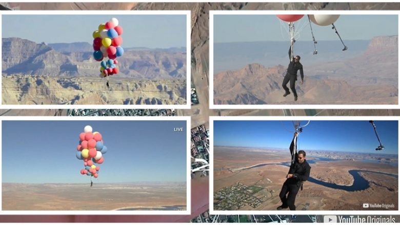 Iluzionisti amerikan ngjitet në mbi 7 mijë metra lartësi me balona të mbushur me helium