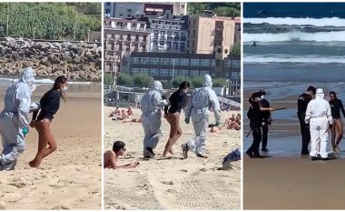 Kishte shkuar për të bërë “surf” pavarësisht se ishte e infektuar me coronavirus, spanjollja arrestohet nga policia e veshur me rroba mbrojtëse