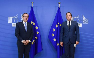 Varhelyi në takim me Hotin: Pas marrëveshjeve në SHBA, BE e gatshme të punojë për zhvillimin e mëtejmë ekonomik dhe pajtimin