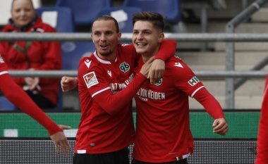 Florent Muslija shënon gol të bukur në fitoren e Hannoverit, luan edhe Valmir Sylejmani