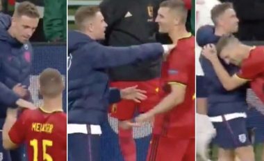 Diskutimi qesharak mes Meunier dhe Henderson për penalltinë e Anglisë në përballjen ndaj Belgjikës