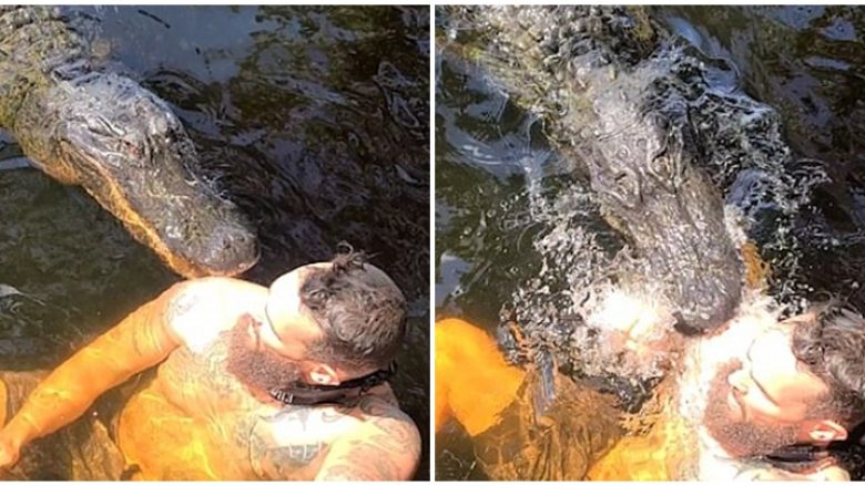 Futet në ujë për t’u larë me aligatorët katër metra, burri nga Florida për pak sa nuk e pëson