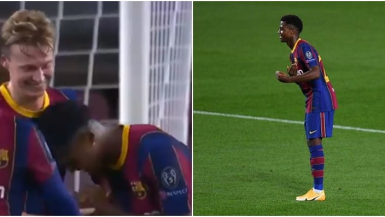 Falënderimi i Ansu Fatit ndaj De Jongut për asistimin e ‘çmendur’ te goli i dytë i Barcelonës