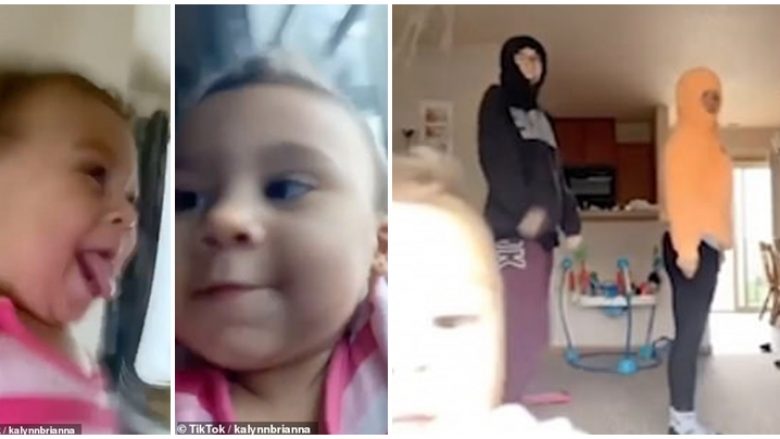 Momenti kur foshnja ia “vjedh” telefonin e të ëmës që po mundohej të bënte video në TikTok