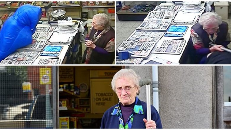 Futet në market për të kryer vjedhje, hajni befasohet nga pronarja – britanikja 83-vjeçe i kundërvihet duke e goditur me shkop
